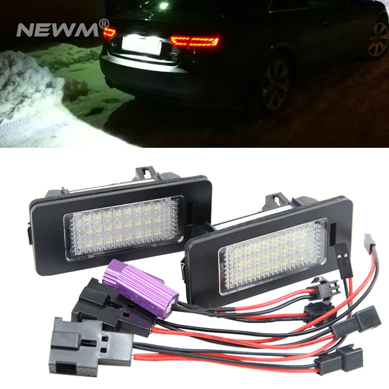 1 Pair For Audi A4 Car Led Number Plate Lights Lamp Bulbs Lighting Led