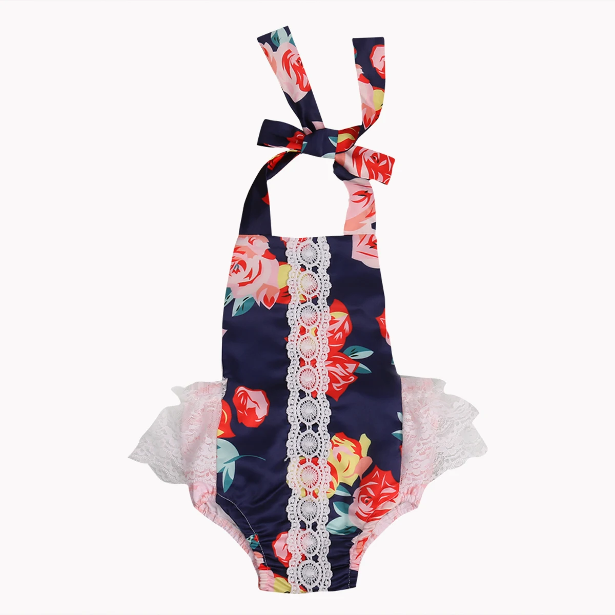 Lace Floral Summer Newborn Baby Girls Halter Bodysuits Babies Girl
