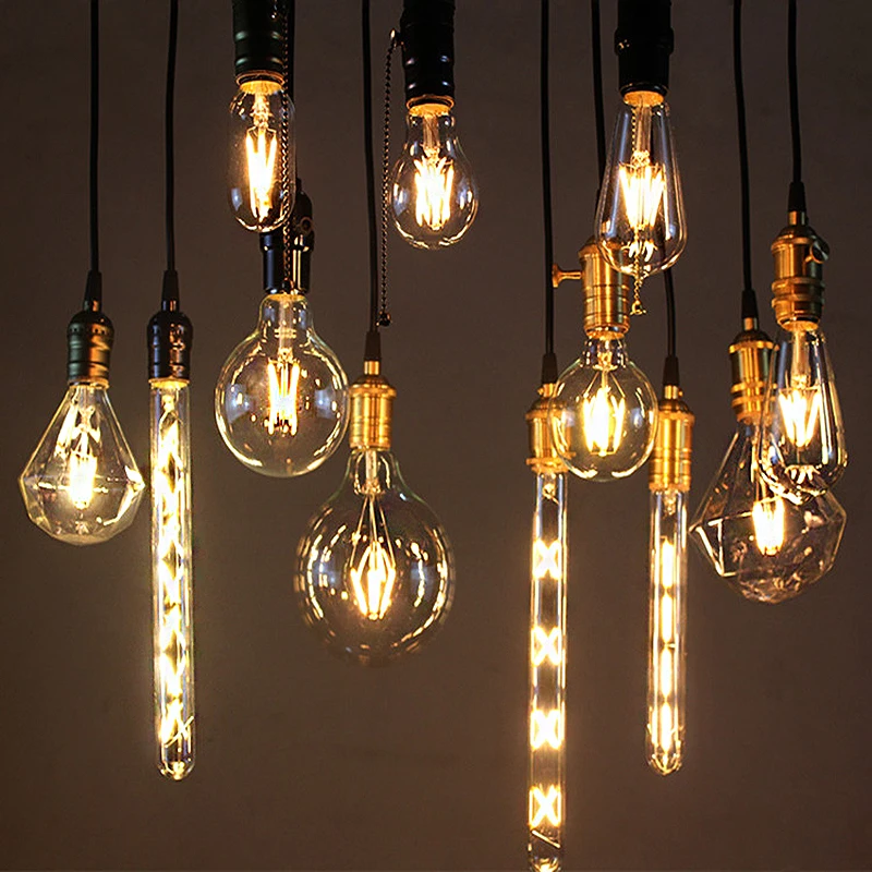 Real Watt Vintage LED Edison Bulb E27 E14 LED Filament Light Vintage LED Bulb Lamp 220V Retro