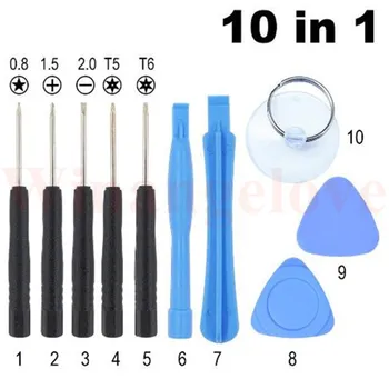 

10 in 1 Repair Pry Opening Tools With 5 Point Star Screwdriver tools kit For iphone 4 4G 5 for samsung