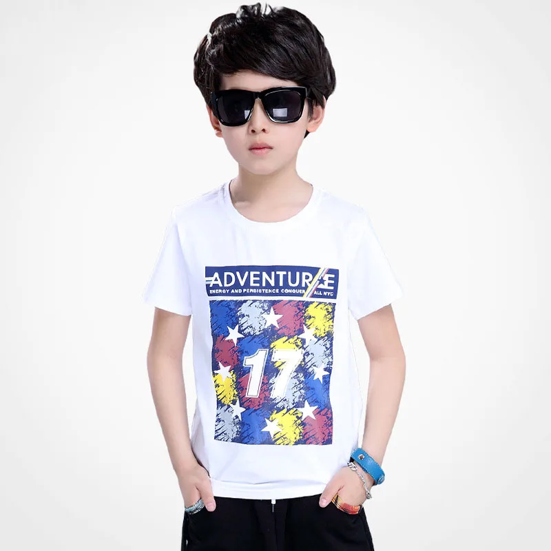 2016 Brand Summer Children Printing Clothes T Shirts Boys Tshirts Black