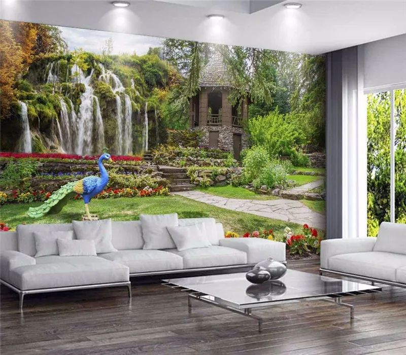 Пользовательские 3D фото обои для гостиной ТВ Фон красивый пейзаж водопад стены для стен бумаги домашний Декор#517