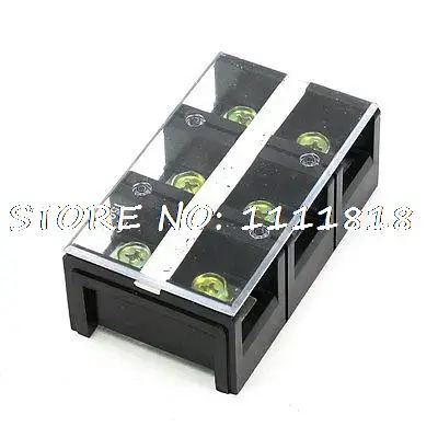 

600V 150A Dual Rows 3 Positions Covered Screw Terminal Barrier Strip Block
