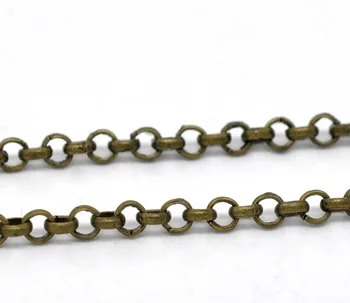 

DoreenBeads Alloy Link Cable Chains Antique Bronze 3.2mm x 0.5mm, 1 M 2015 new