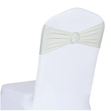 100 шт слоновой кости спандекс чехол на стул с лентой с пряжкой для вечерние украшение для свадебного банкета