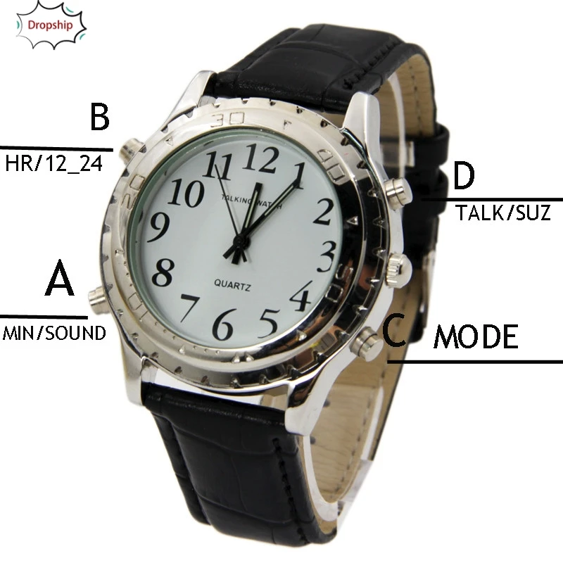 

OYOKY Men's Watch English Talking Watch Men Women Stainless Steel For Blind Or Visually Impaired Reloj Hombre Watch Men Watch