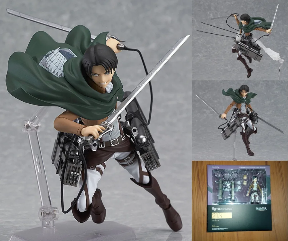 

Anime Attack on Titan Levi Ackerman Figma 213 mankind's strongest soldier PVC Action Figure Collection Model Toy