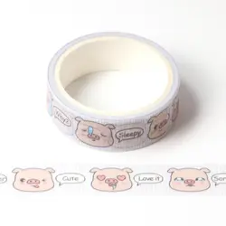 Милые животные милые свиньи маскировки васи лента декоративная клейкая лента Decora Diy лента для скрапбукинга этикетка канцелярские