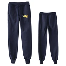 Мужские тренировочные брюки весна осень эластичная узкая нога Покемон печати Брюки Свободные Плюс Размер повседневные хлопок+ полиэстер брюки для бега