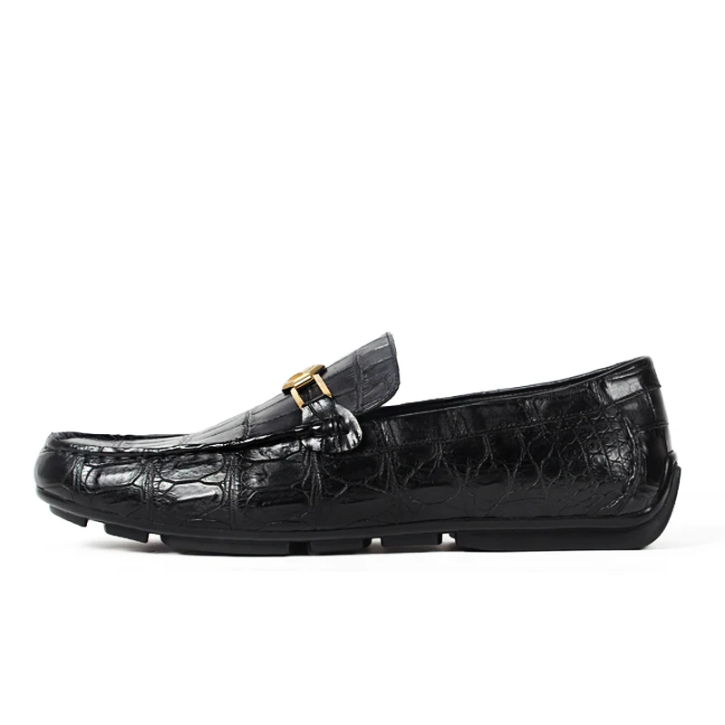 Chaussures Partie Alligator Luxe Vikeduo La Hommes À De 2019 Black Designer Véritable Crocodile Pour Mocassins Main Peau Cuir Mode Décontracté dxtQCshr