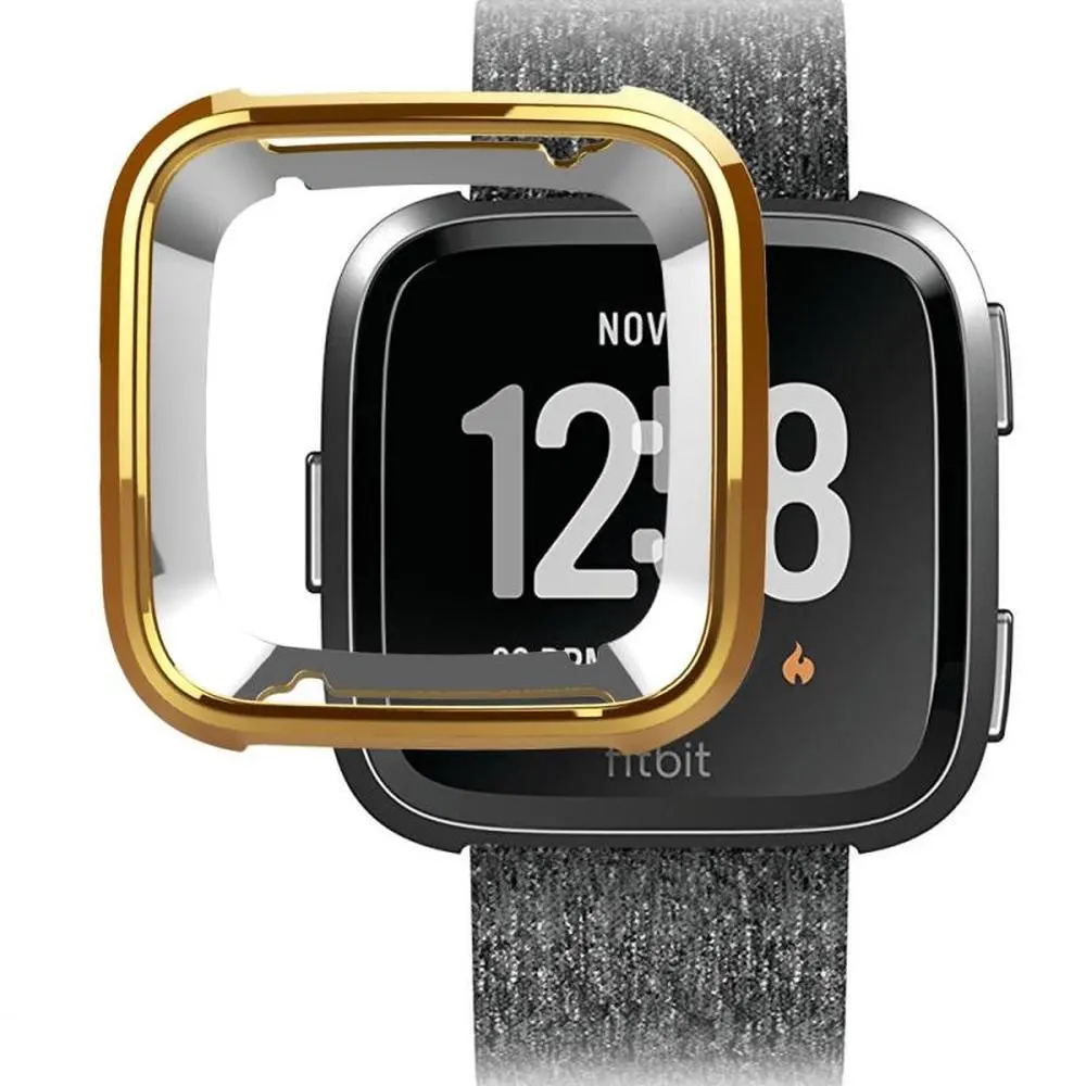 

360 Degree Protection TPU Durable Material Case Cover For Fitbit Versa Band Plating Fit Case Smart Watch Accessories