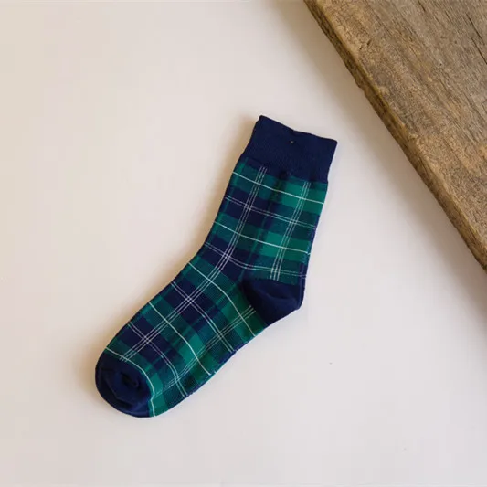 Sokken/Винтажные клетчатые носки в винтажном стиле; забавные носки в стиле ретро; Schotse Rooster Mooie Sokken Hoge Kwaliteit calzini - Цвет: SkyBlue