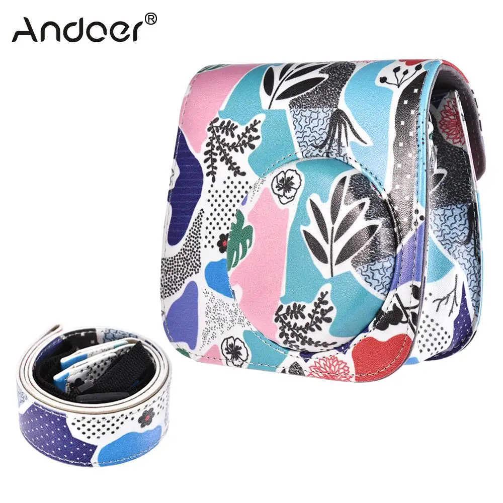 Andoer PU защитный чехол для мгновенной камеры сумка протектор Fujifilm Instax Mini 8 +/8 s/8/9 с