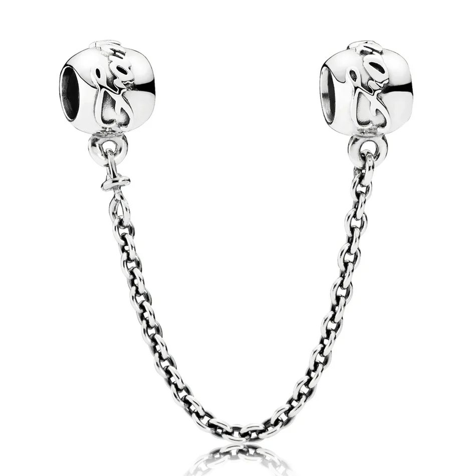 

Authentic 925 Silver DIY Jewelry Family Ties Safety Chain fit Pandora Bracelets & Bangles Lady Bead Charm