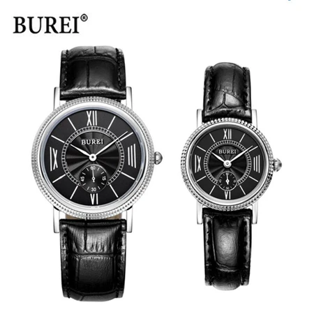Marca de Luxo Relógio de Pulso Quartzo à Prova Burei Relógio Masculino Feminino Casal Amante Casual Dwaterproof Água Horas