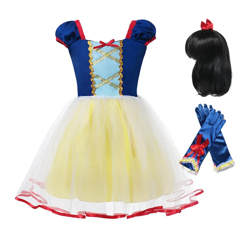 Dress B Set MUABABY платье принцессы Русалочки для девочек; детское нарядное платье Рапунцель Белоснежки с открытой спиной; Детский Костюм Золушки на день рождения - Цвет: Dress B Set