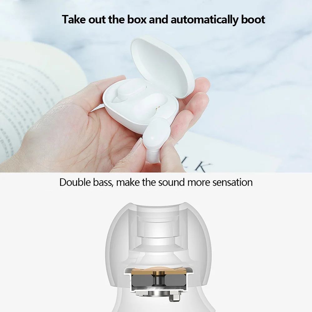 Оригинальные наушники Xiaomi TWS AirDots Bluetooth 5,0, молодежная версия, стерео Беспроводная гарнитура с микрофоном, наушники-вкладыши, зарядная коробка