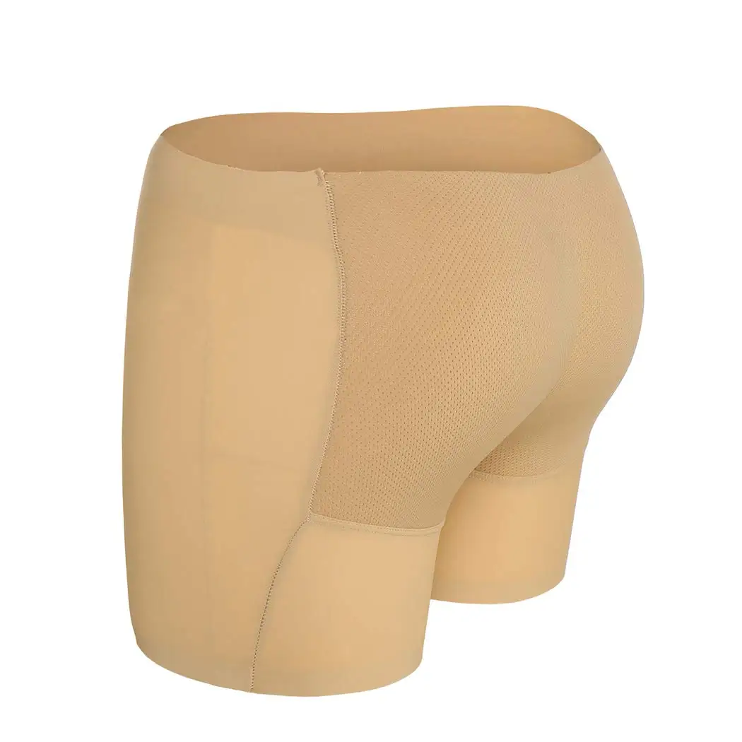 Бесшовные Короткие Нижнее белье Hip Enhancer Body Shaper Butt Lifter Shapewear трусики для женщин нижнее белье Губка Мягкий Черный Бежевый - Цвет: Бежевый