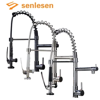 

Senlesen Kitchen Sink Faucet Pull Down Spray Nozzle Ceramic 360 Degree Rotation Para Kitchen Sink Hot and Cold Water Mixer Tap