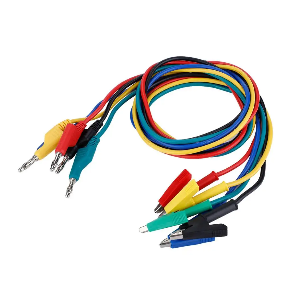 

5pcs/set P1037 High Voltage 1M 4mm Banana Plug to Crocodile Clip Cable Test Leads For Multimeter