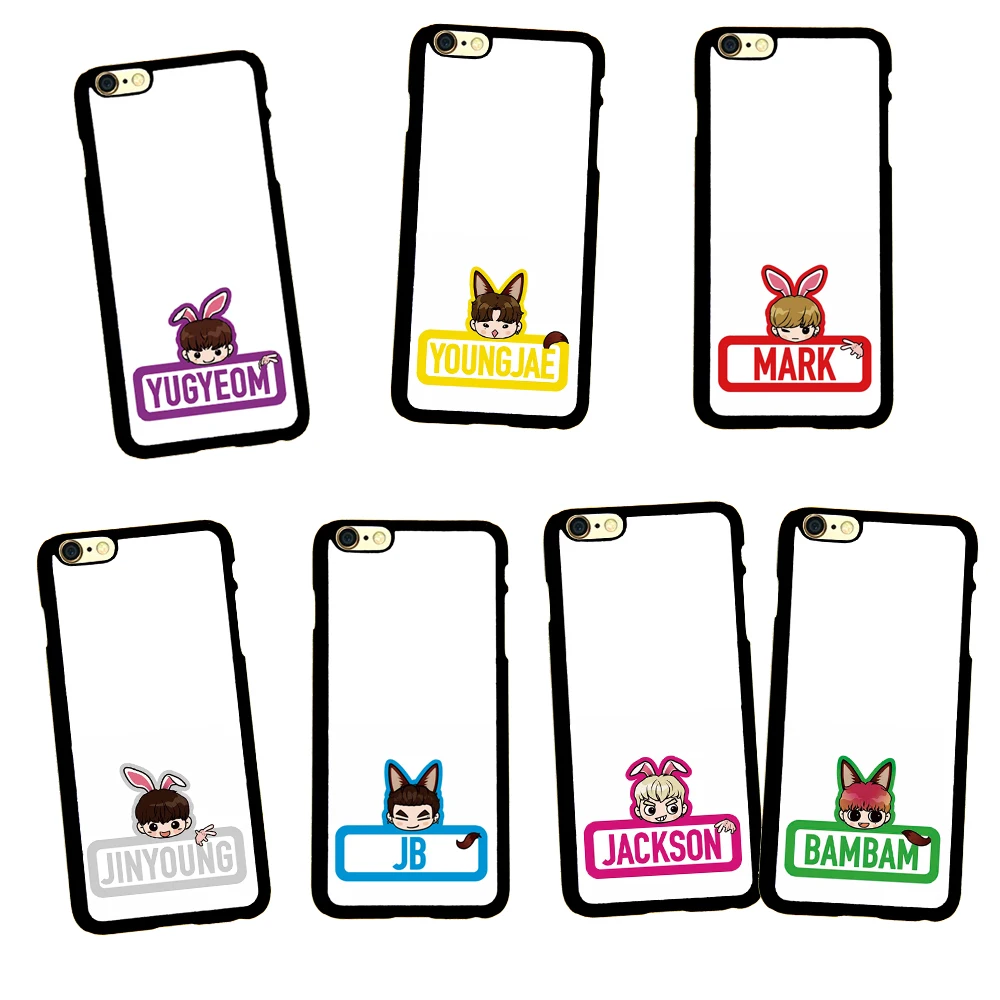 ALLKPOPER Kpop GOT7 Phone Case Jackson Cartoon Cute Cellphone Cover Mark JB For Iphone 6 6S 6plus 7 7plus | Мобильные телефоны и