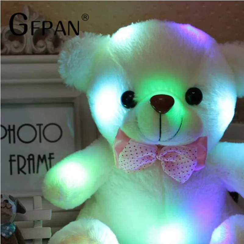 GFPAN 1 шт. 25 см светящаяся набивная плюшевая игрушка игрушки в виде медведей блестящая кукла с животными милый медведь животные подарок на день рождения для детей ребенок супер качество