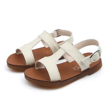 

Kids Sandals New Summer Girls Sandals Bright Leather Baby Boys Girl Toddler Sweet Princess Solid color Children Beach Shoes