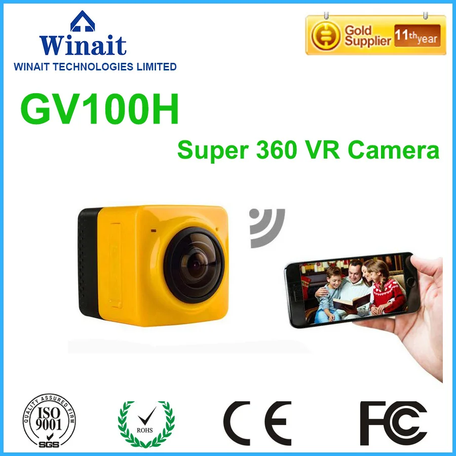 1280x1024 28fps 360 font b VR b font action camera with 220 degre wide angle lens
