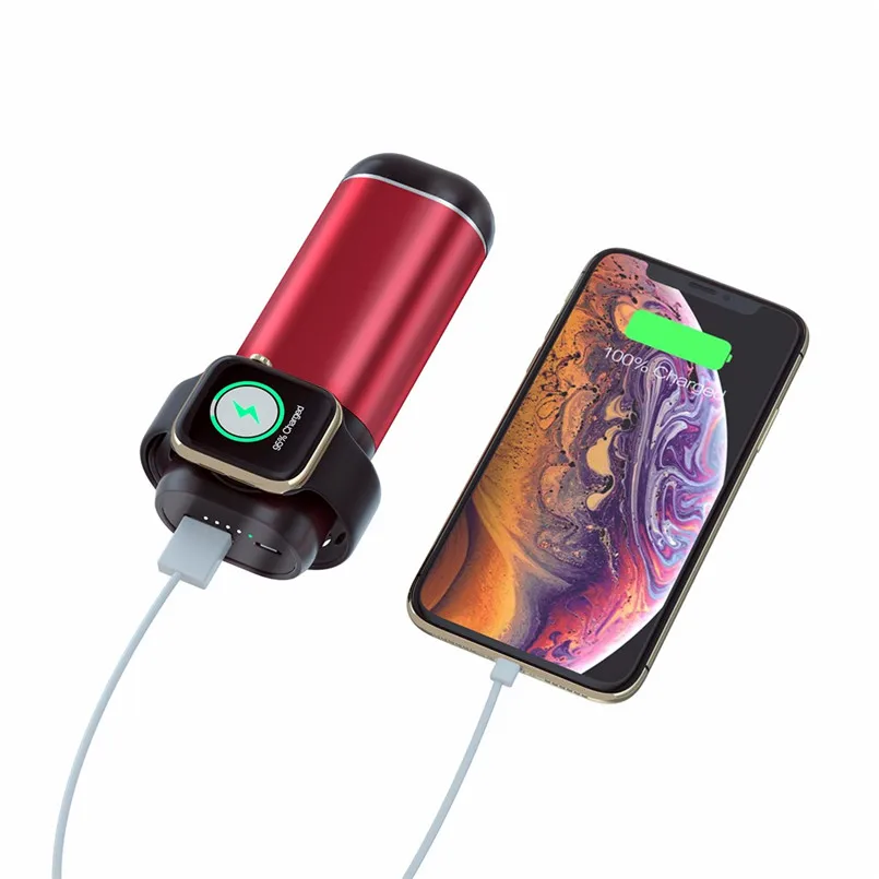 Wireless Charger Portable Mini 3 IN 1 Wireless Mobile Power ForiWatch Watch For Airpods 2th 5200mAh Headphone 1W 40AP1607