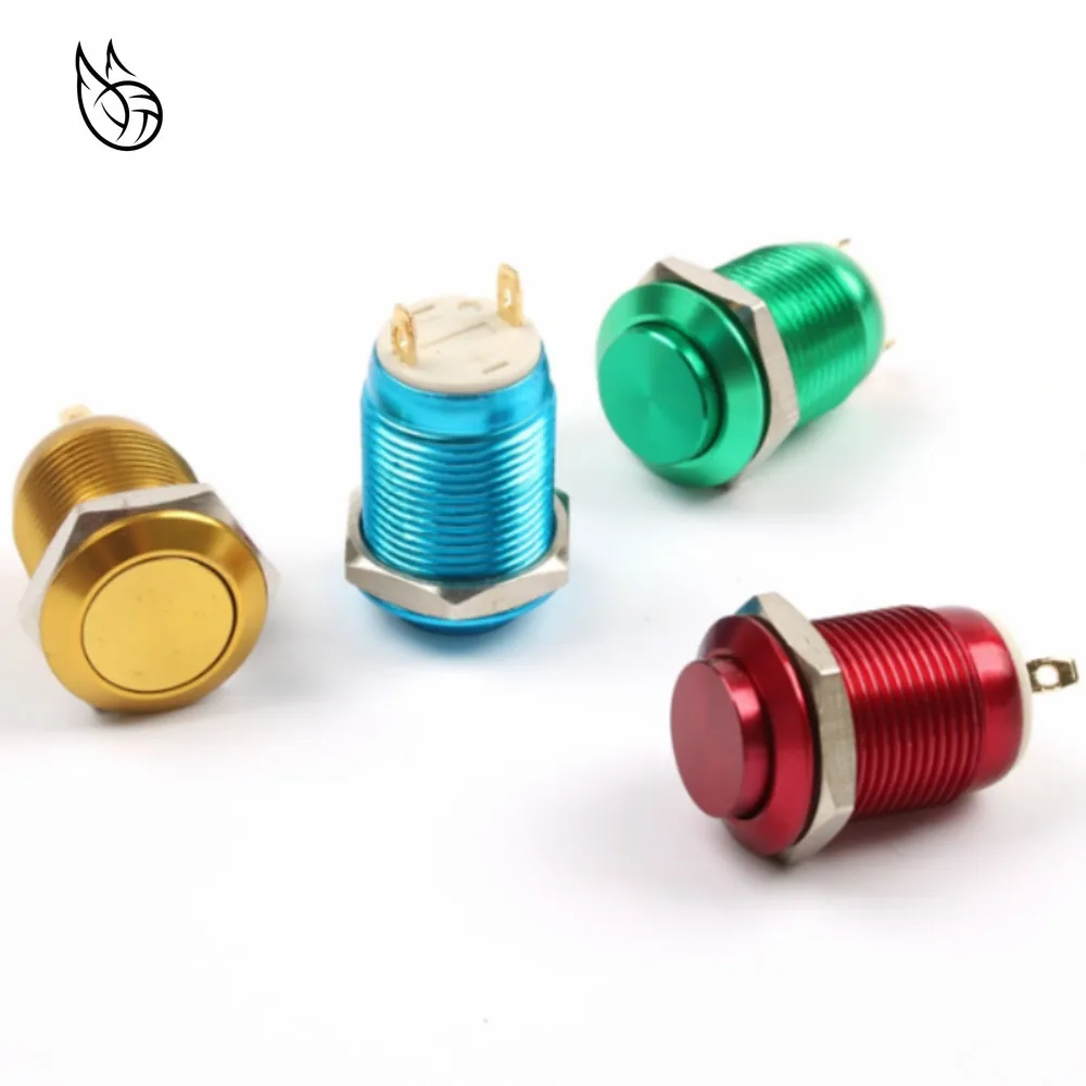 10X Durable 12mm Waterproof Momentary ON/OFF Push Button Mini Round Switch gj