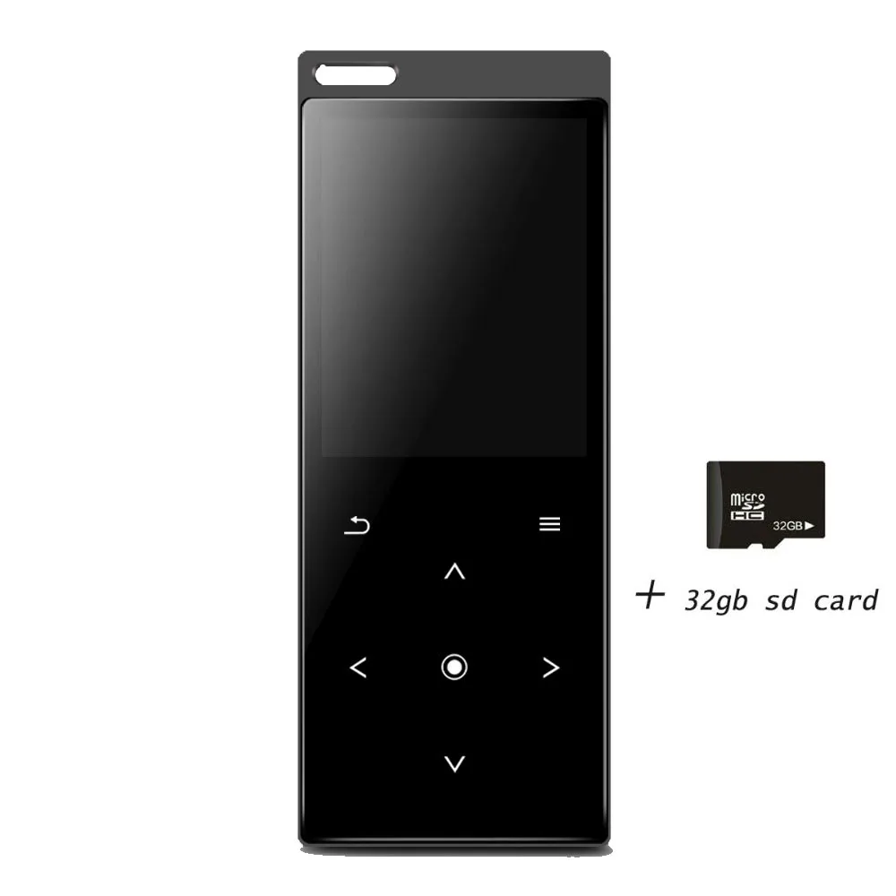 Портативный металлический Bluetooth CHENFEC C12 MP3 плеер 8 Гб 1,8 экран Спик с mp3 музыкальный плеер Спорт FM радио Электронная книга часы - Цвет: black-32 GB SD card