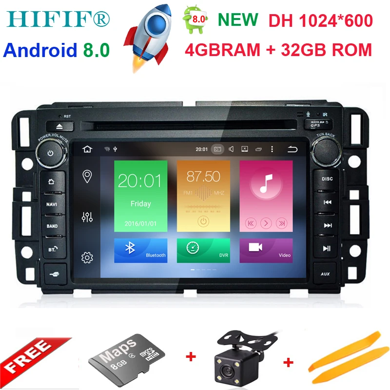 Best IPS HD Android 8.0 Car DVD Player For GMC Sierra Savana Sonoma Acadia Yukon Envoy Canyon Stereo Radio Tablet PC support DTV DAB+ 0