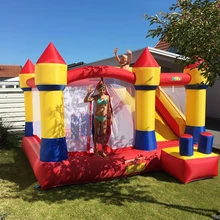 Patio juego para saltar inflable grande trampolín con tobogán de obstáculos 4*3,8*2,5 M al aire libre uso en casa PVC Oxford navidad regalo Envío exprés