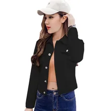 Fashion Jeans Jacket Women 2019 New Arrival Spring Autumn Hand Brush Long Sleeve Stretch Short Denim Jacket Coat  xy884