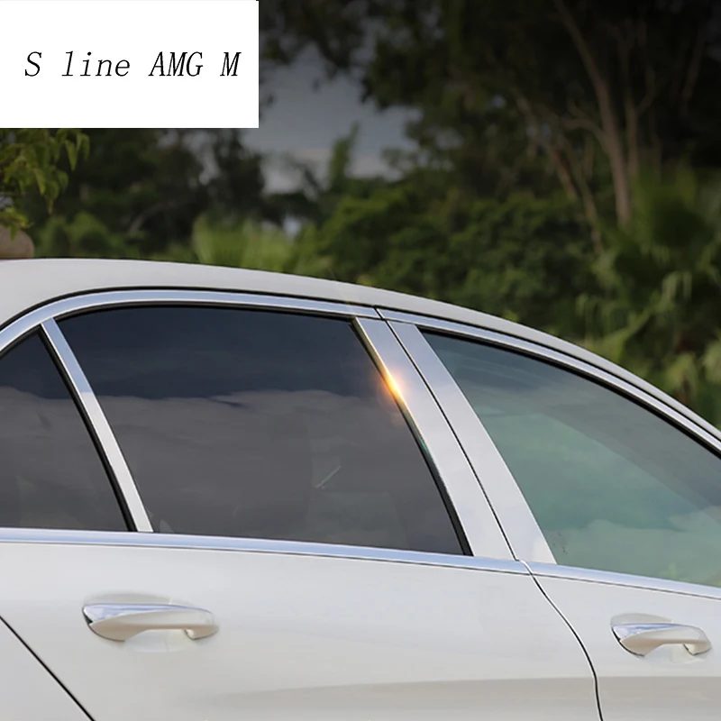 

Car Window B-pillars Decorative Sticker For Mercedes Benz C Class W205 C180 C200 long axis Car Styling Trim auto Accessories