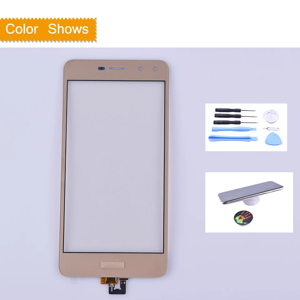 Для huawei Y5 Y5III MYA-L22 MYA-L23 сенсорный экран Сенсорная панель сенсор дигитайзер Переднее стекло Внешний объектив сенсорный экран без ЖК-дисплея - Цвет: gold with gift