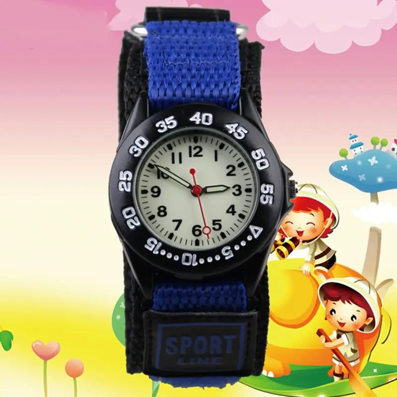 

Students Sports Quartz Watch Fabric Strap Climbing Military Wristwatch Kids Boys Girls Watches For Kids Gift Toys LL@17