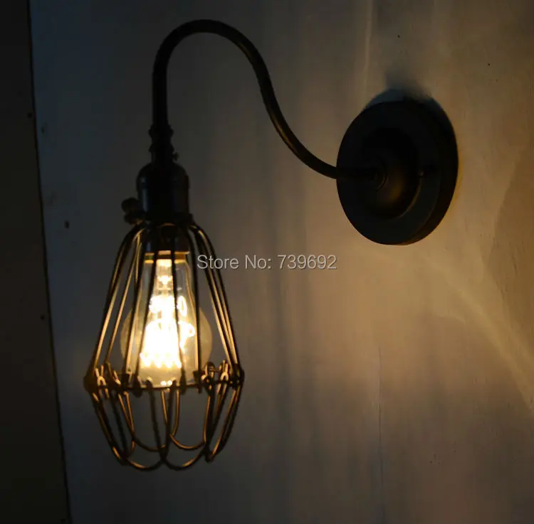 Dia 10cmh21cm Extension Type Iron Cage Lamp Shade Bend Pipe Wall Iron Cage Lamp Shade Bend Pipe Wall