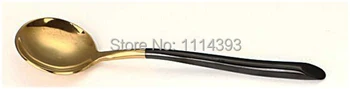 

1329DBG-12 Stainless steel Round soup spoon Golden & Black Plating Titanium / Round soup spoon in Golden & Black coating