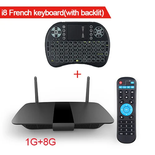 Leadcool Q1504 Декодер каналов кабельного телевидения RK3229 Mali-400MP2 Поддержка 2,4G, Wi-Fi, Ethernet 100 м Android ТВ ящик медиа плеер для Smart box 4K 8/16G - Цвет: 1G 8G Box with I8TF