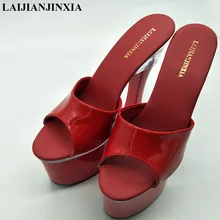 LAIJIANJINXIA/туфли на высоком каблуке 7 дюймов Босоножки с открытым носком женские туфли на платформе 18 см, пряжки для тапочек, высокая обувь для танцев на каблуке