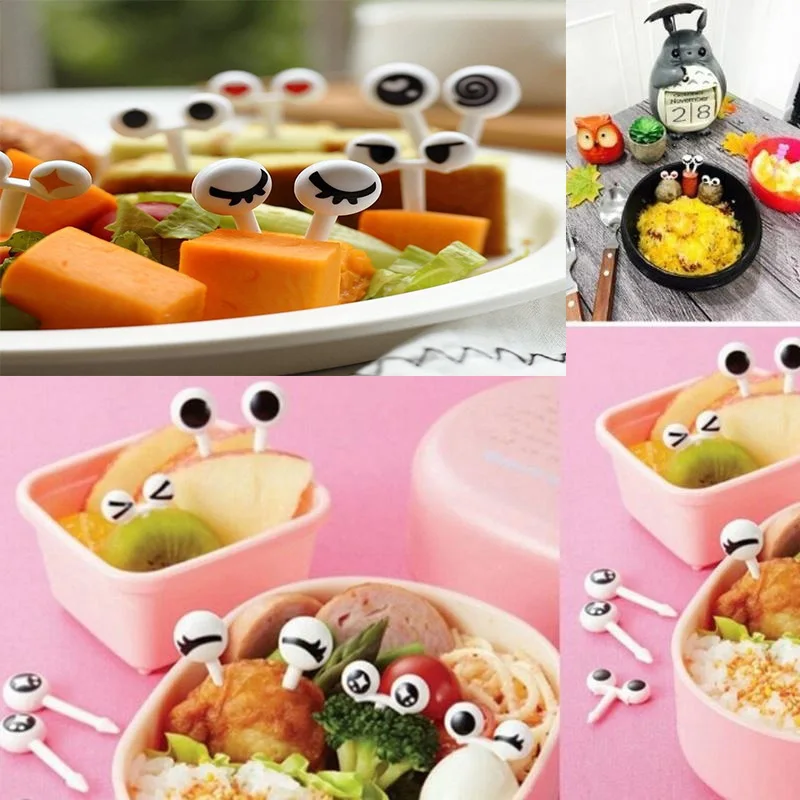 

Cute mini eye pasta tableware foodpick food picking fruit fork