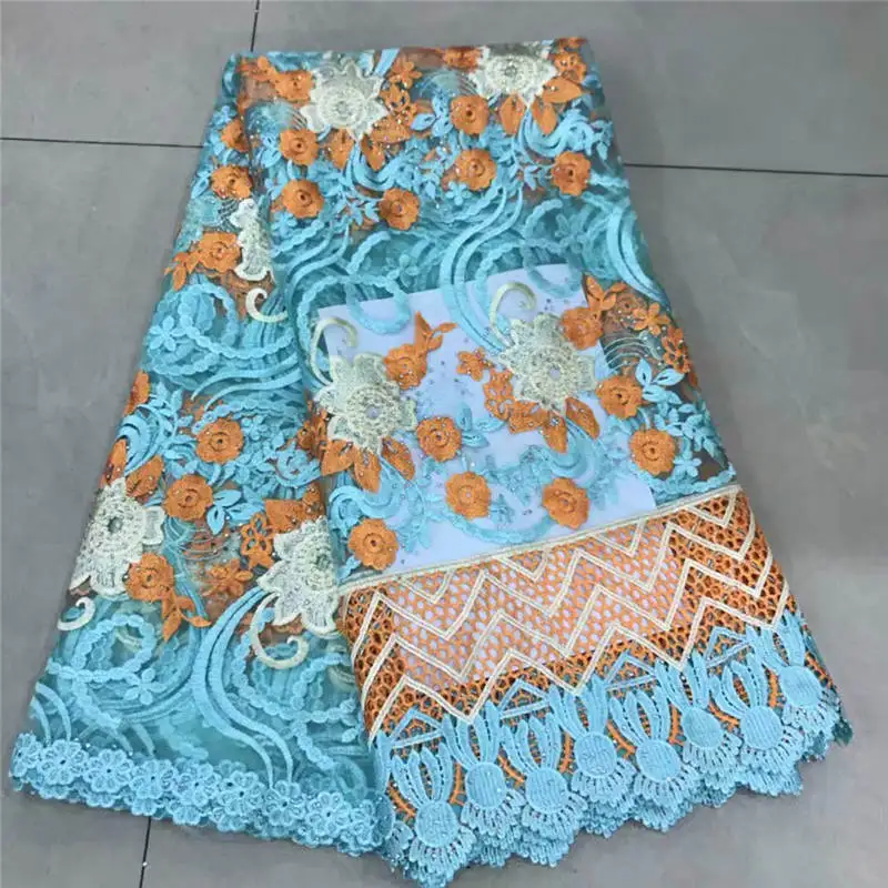 

ZQ!Hot Sale Nigerian Laces Fabrics High Quality African Milk Silk Lace Fabric Wedding African French Net Lace Fabrica 5Y! L6120