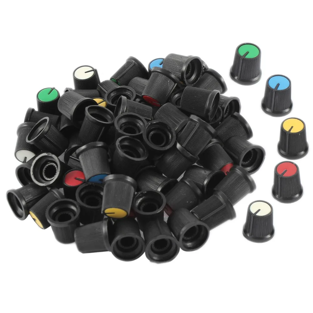 

75Pcs Volume Control Rotary Knobs for 6mm Dia Knurled Shaft Potentiometer