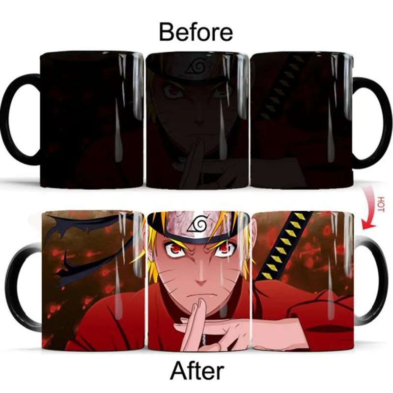 

1pcs NARUTO Ceramic Coffee Cup 350ml Creative Anime Figure Color Changing Mugs Magic Milk Cup For Xmas Gift 17 Style For Choose