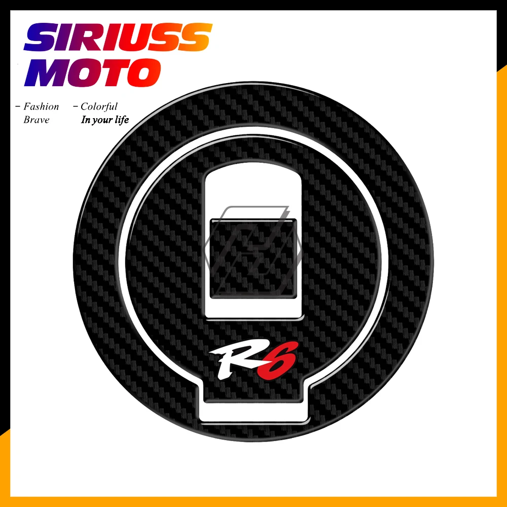 

3D Carbon-look Motorcycle Fuel Gas Cap Protector Decals Case for Yamaha YZF-R6 R6 1999 2000