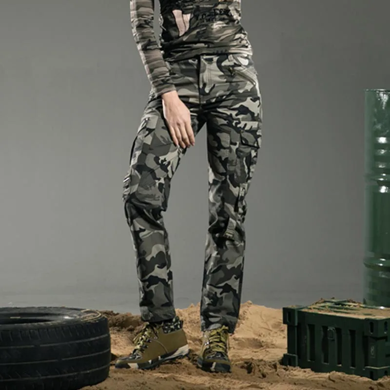 Kaufen Freearmy Herbst Hosen Frauen 2018 Baumwolle Gerade Hose Schlank Militärische Camo Jogging Hosen Casual Camouflage Hosen   Capris