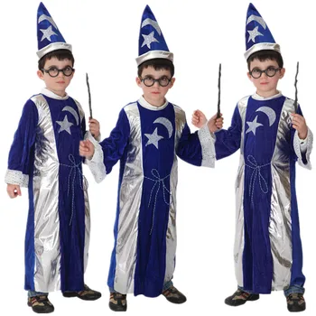

Harry Kids Wizard Costume Halloween Christmas Carnival Masquerade Fancy Dress Magician Children Boys Girl Cosplay Clothes