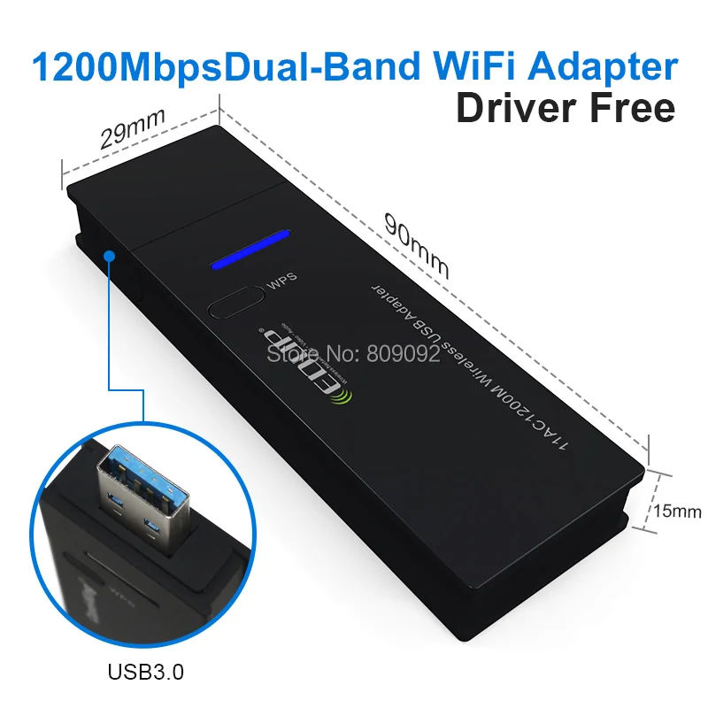 Беспроводной usb wifi адаптер 1200 Мбит/с 2,4/5 ГГц драйвер бесплатно для windows ethernet адаптер usb 3,0 802.11ac Wi-Fi приемник