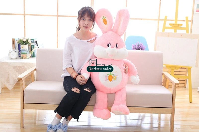 Dorimytrader New Lovely 150cm Huge Soft Cartoon Rabbit Plush Doll Stuffed Anime Bunny Toy Animals Pillow Baby Gift 59inch DY61688(3)